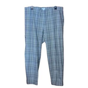 J. Jill premium bi-stretch Plaid Cuffed Hem Trouser Pull On Pants Size 18 #755
